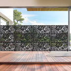 MAYEERTY 72x47 Pannello Paravento per Esterni Nero, Set da 3 Pezzi Divisorio Pieghevole Naturale per Cortile e Giardino