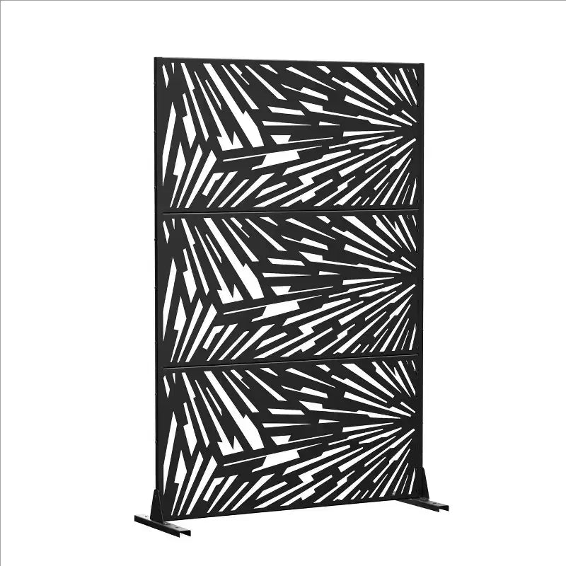 MAYEERTY 72x47 Pannello Paravento per Esterni Nero, Set da 3 Pezzi Divisorio Pieghevole Naturale per Cortile e Giardino