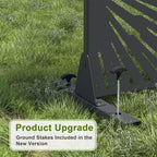 MAYEERTY 72x47 Pannello Paravento per Esterni Nero, Set da 3 Pezzi Divisorio Pieghevole Naturale per Cortile e Giardino