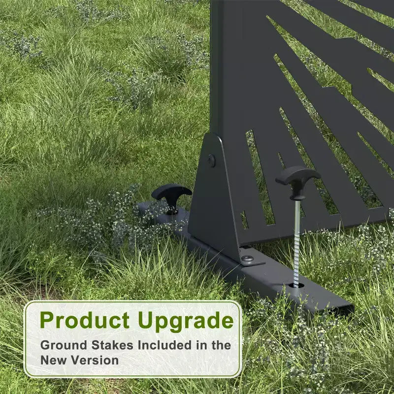 MAYEERTY 72x47 Pannello Paravento per Esterni Nero, Set da 3 Pezzi Divisorio Pieghevole Naturale per Cortile e Giardino