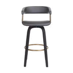 Chaise de bar pivotante HomeRoots 26, hauteur comptoir, en similicuir gris et noir