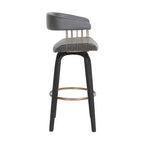 Chaise de bar pivotante HomeRoots 26, hauteur comptoir, en similicuir gris et noir