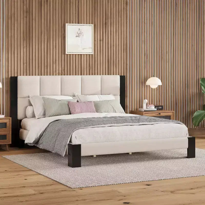 Letto imbottito in bouclé trapuntato quadrato contemporaneo Selene di Christopher Knight Home