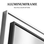 MAYEERTY 64.17x21.26x0.59 pollici Specchio a figura intera rettangolare argento con bordo sottile in alluminio ad angolo retto con supporto