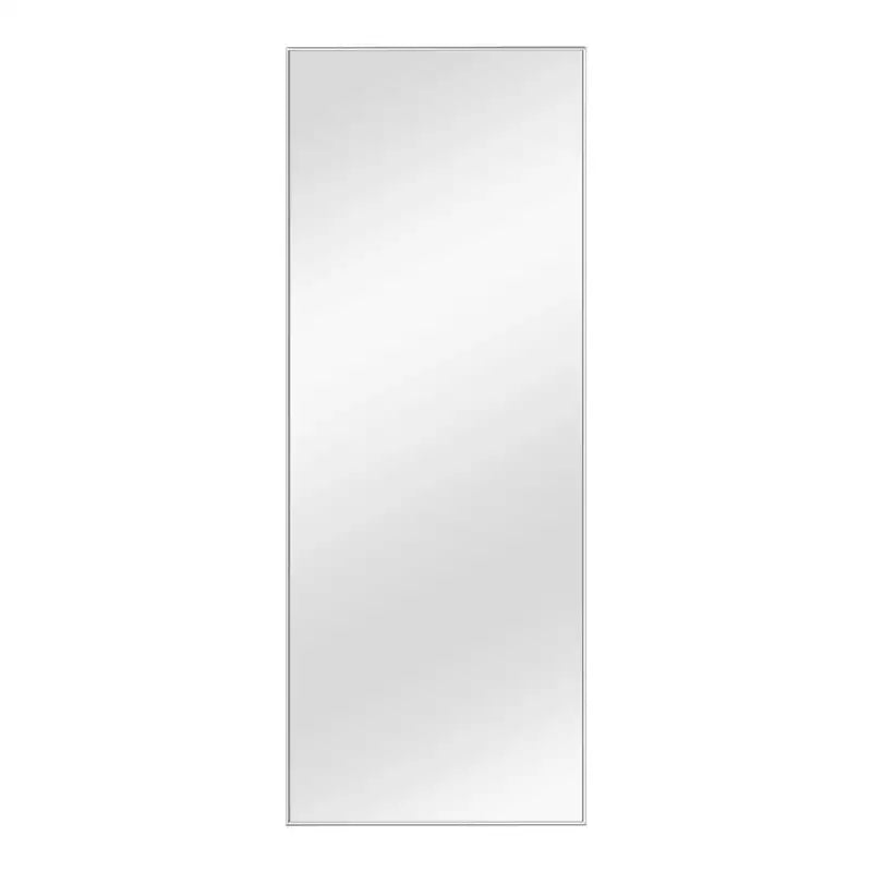 MAYEERTY 64.17x21.26x0.59 pollici Specchio a figura intera rettangolare argento con bordo sottile in alluminio ad angolo retto con supporto