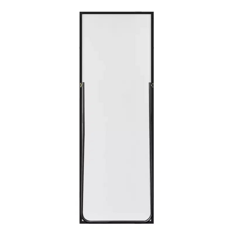 MAYEERTY 64.17x21.26x0.59 pollici Specchio a figura intera rettangolare argento con bordo sottile in alluminio ad angolo retto con supporto