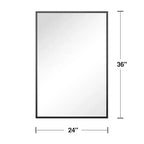 MAYEERTY 35.83x24.02x0.59in Specchio da parete rettangolare nero a filo in alluminio con bordo sottile, reversibile