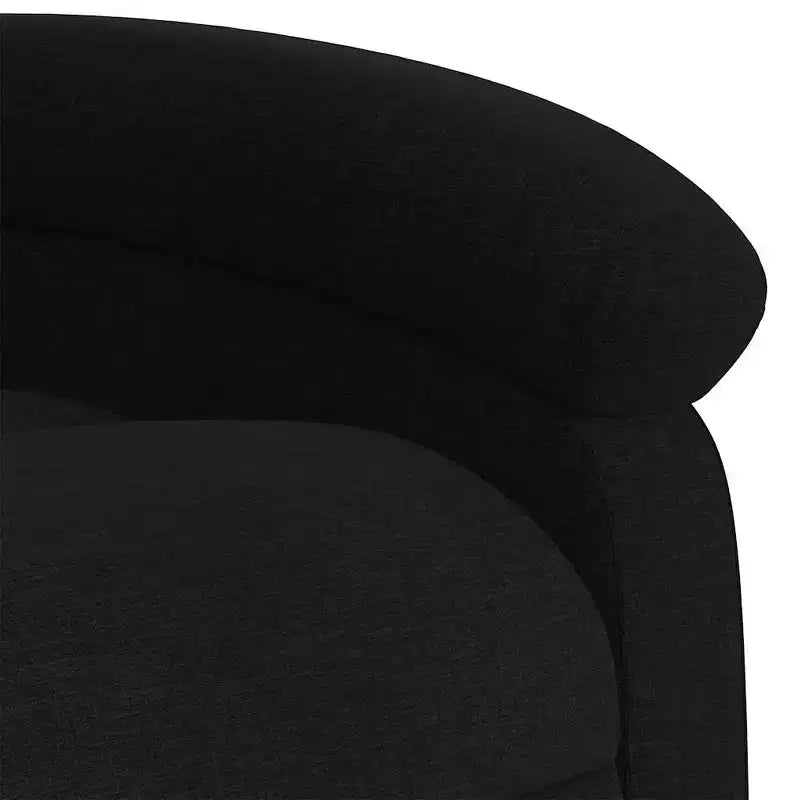 vidaXL Poltrona reclinabile massaggiante in tessuto, metallo e legno ingegnerizzato nero - Reclinazione manuale con massaggio