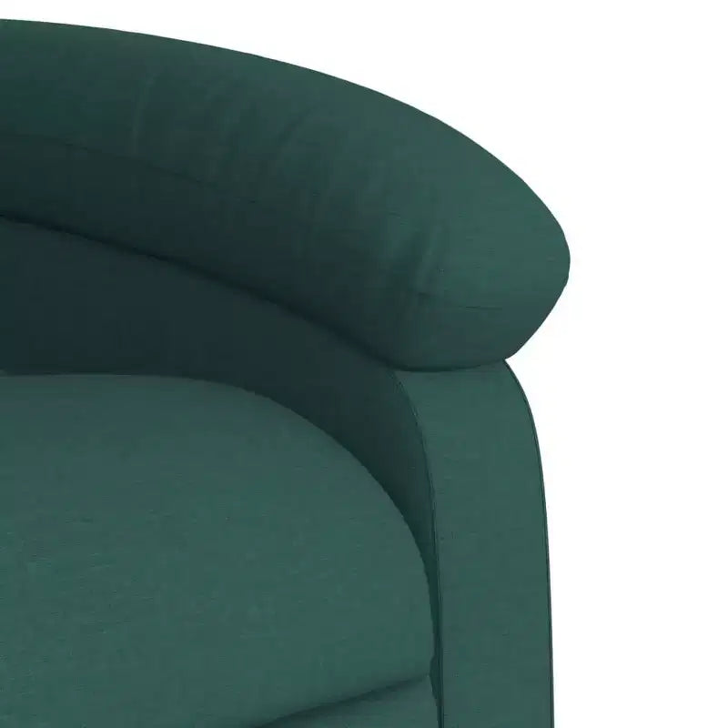 vidaXL Fauteuil inclinable en tissu vert foncé-Siège de salon réglable pour personnes âgées, rembourrage épais, poches latérales, cadre en bois et métal, inclinaison manuelle