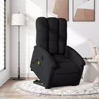 vidaXL Fauteuil inclinable de massage électrique - Fauteuil releveur en tissu noir avec vibration, repose-pieds/dossier réglables