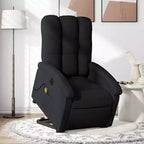 vidaXL Fauteuil inclinable de massage électrique - Fauteuil releveur en tissu noir avec vibration, repose-pieds/dossier réglables