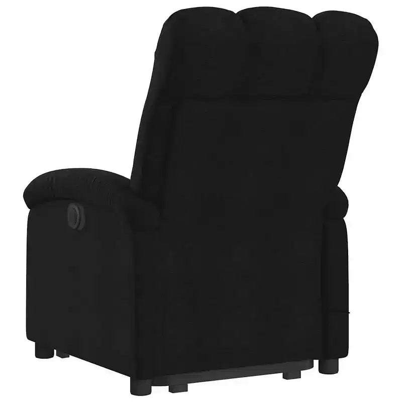 vidaXL Poltrona Relax Elettrica Massaggiante Alzapersone - Tessuto Nero con Vibrazione, Poggiapiedi/Schienale Regolabili