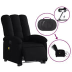 vidaXL Fauteuil inclinable de massage électrique - Fauteuil releveur en tissu noir avec vibration, repose-pieds/dossier réglables