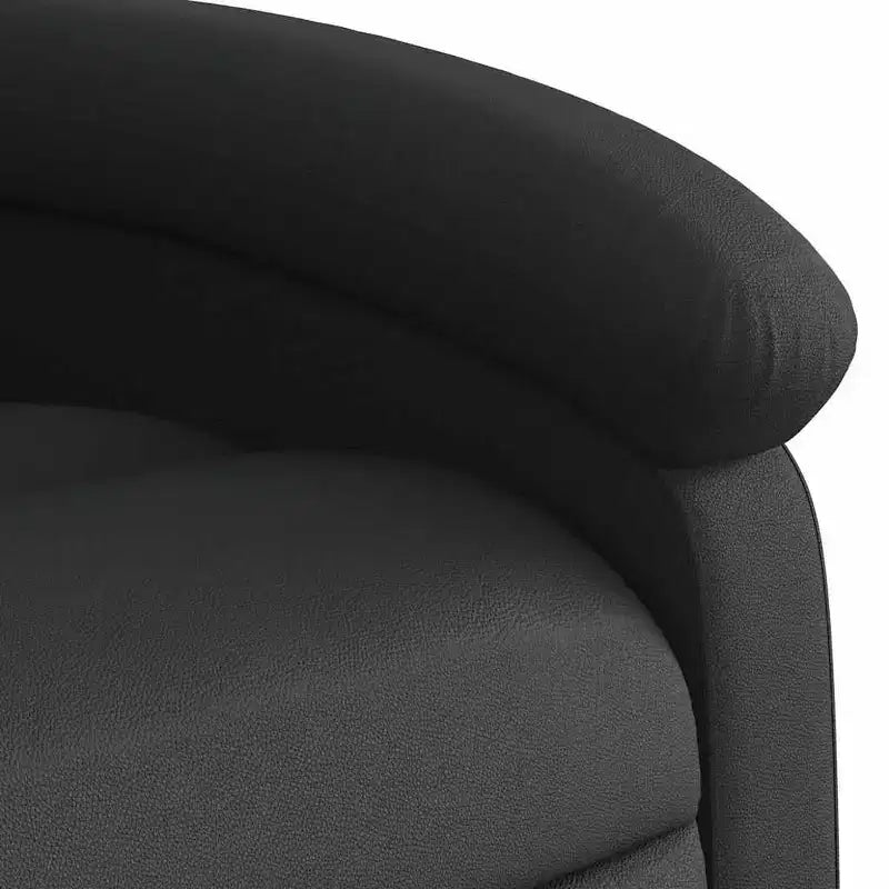 vidaXL Poltrona Reclinabile Massaggiante Elettrica - Poltrona con Schienale Alto in Vera Pelle Nera con Funzione Vibrazione per Soggiorno