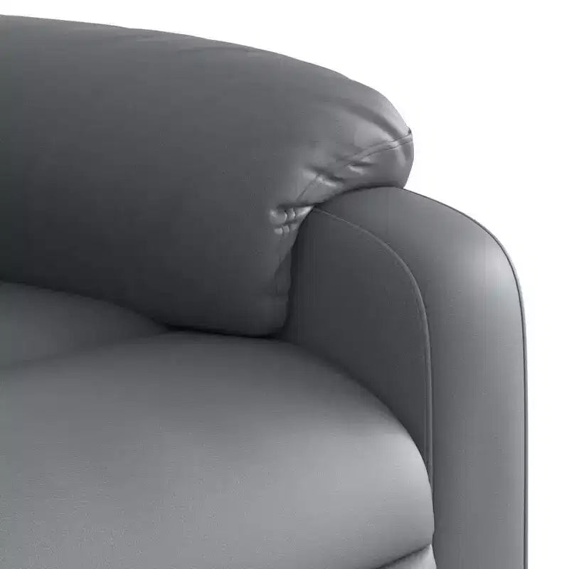vidaXL Poltrona reclinabile massaggiante elettrica grigia in similpelle, legno, metallo, schiuma
