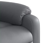 vidaXL Poltrona reclinabile massaggiante elettrica grigia in similpelle, legno, metallo, schiuma