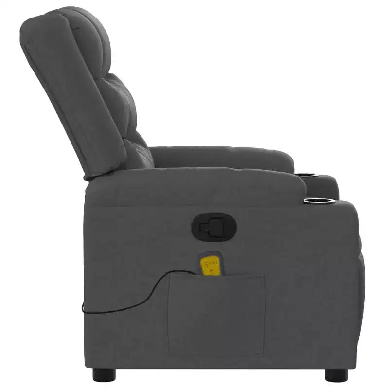 vidaXL Poltrona Massaggiante Reclinabile Grigio Scuro