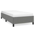 vidaXL Twin Bed Frame, Fabric Upholstered Platform Bed Frame, Dark Gray, No Mattress