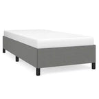 vidaXL Twin Bed Frame, Fabric Upholstered Platform Bed Frame, Dark Gray, No Mattress