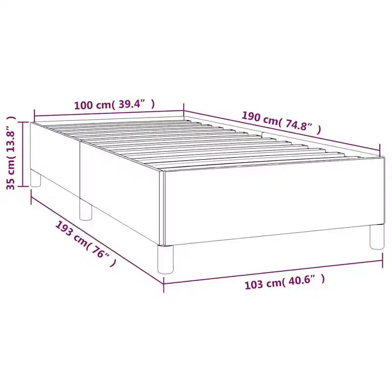 vidaXL Struttura Letto Singolo, Struttura Letto a Piattaforma Rivestita in Tessuto, Grigio Scuro, Materasso Escluso