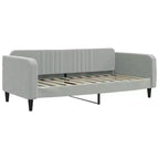 vidaXL Day Bed Upholstered Sleeper Sofa Bed for Bedroom Living Room Velvet - Light Gray Without Mattress