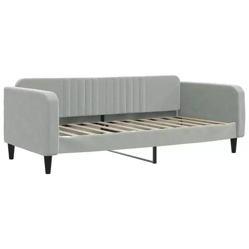 vidaXL Day Bed Upholstered Sleeper Sofa Bed for Bedroom Living Room Velvet - Light Gray Without Mattress