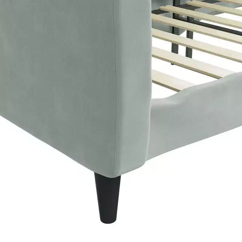 vidaXL Divano letto imbottito per camera da letto e soggiorno in velluto - Grigio chiaro senza materasso