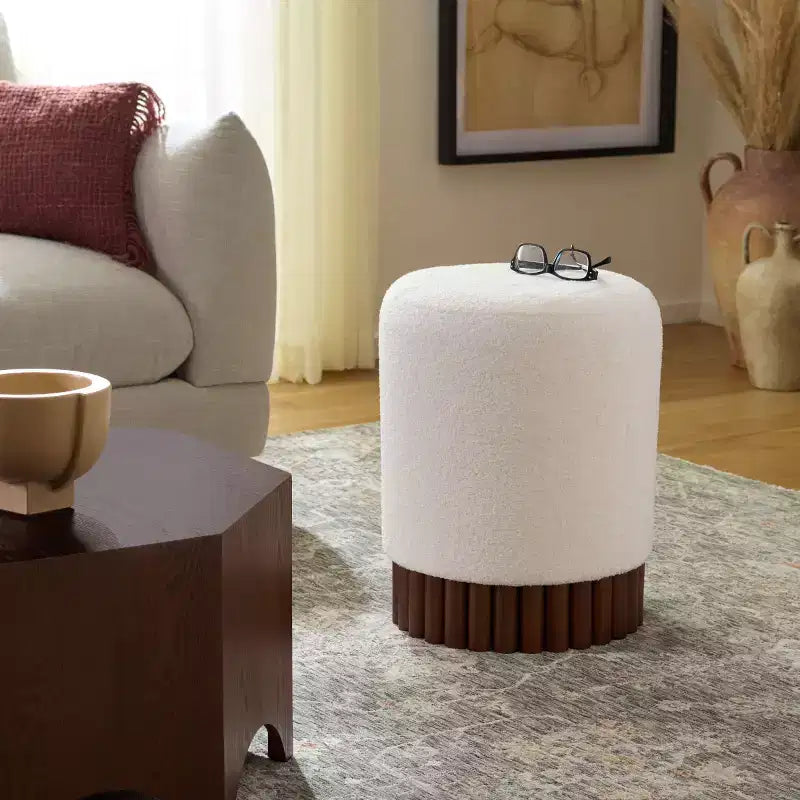 Cerna Ottoman - OTT3402 - Bianco sporco/Marrone scuro - Safavieh