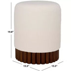 Cerna Ottoman - OTT3402 - Bianco sporco/Marrone scuro - Safavieh