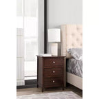 HomeStock Nightstand  25H x 19W x 15D  3 Drawers , Compact Storage
