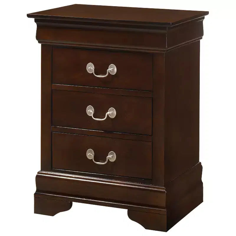 HomeStock Comodino Louis Phillipe 74A x 53L x 41P con Tre Cassetti