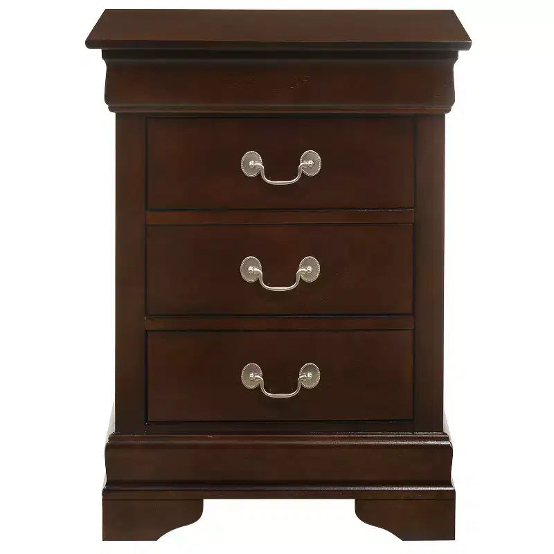 HomeStock Comodino Louis Phillipe 74A x 53L x 41P con Tre Cassetti