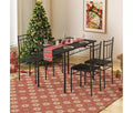 Dyonery Restaurant set 4-person dining table set, shaped dining table set, 4 chairs, space-saving kitchen dining table set, suitable for small Spaces