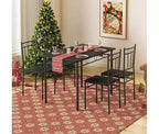 Dyonery Restaurant set 4-person dining table set, shaped dining table set, 4 chairs, space-saving kitchen dining table set, suitable for small Spaces