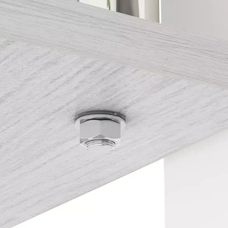 Okak Tavolino da caffè moderno rettangolare a 2 ripiani con ripiano in vetro temperato e gambe in metallo, tavolino centrale con strato in MDF per soggiorno