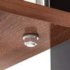 Okak Tavolino da caffè moderno rettangolare a 2 ripiani con ripiano in vetro temperato e gambe in metallo, tavolino centrale con strato in MDF per soggiorno