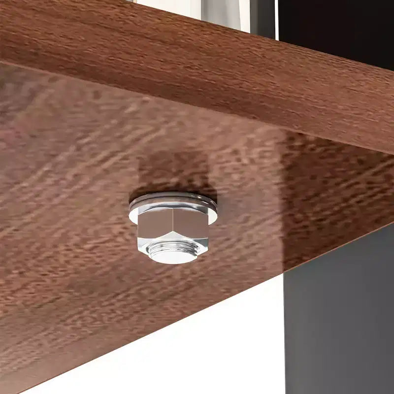 Okak Tavolino da caffè moderno rettangolare a 2 ripiani con ripiano in vetro temperato e gambe in metallo, tavolino centrale con strato in MDF per soggiorno