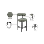 Meridian Furniture, Sgabello da bancone Bordeaux in pelle vegana verde, Set di 2