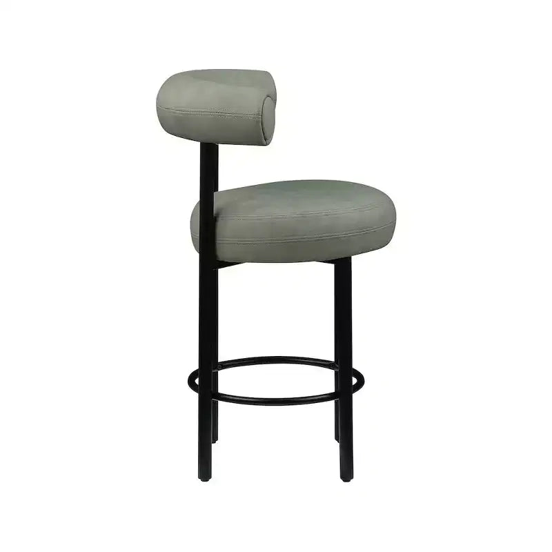 Meridian Furniture, Tabouret de comptoir en cuir végétalien vert Bordeaux, Lot de 2