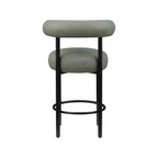 Meridian Furniture, Sgabello da bancone Bordeaux in pelle vegana verde, Set di 2