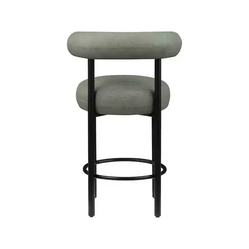 Meridian Furniture, Tabouret de comptoir en cuir végétalien vert Bordeaux, Lot de 2