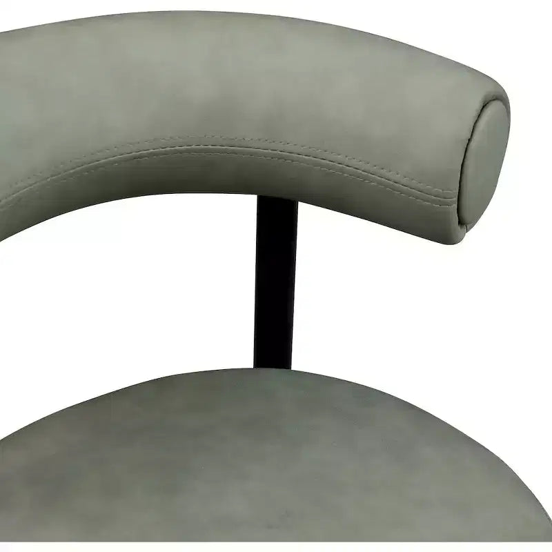 Meridian Furniture, Sgabello da bancone Bordeaux in pelle vegana verde, Set di 2