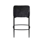 Meridian Furniture, Sgabello Burton in tessuto ciniglia nero, set da 2