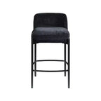 Meridian Furniture, Sgabello Burton in tessuto ciniglia nero, set da 2