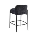 Meridian Furniture, Sgabello Burton in tessuto ciniglia nero, set da 2