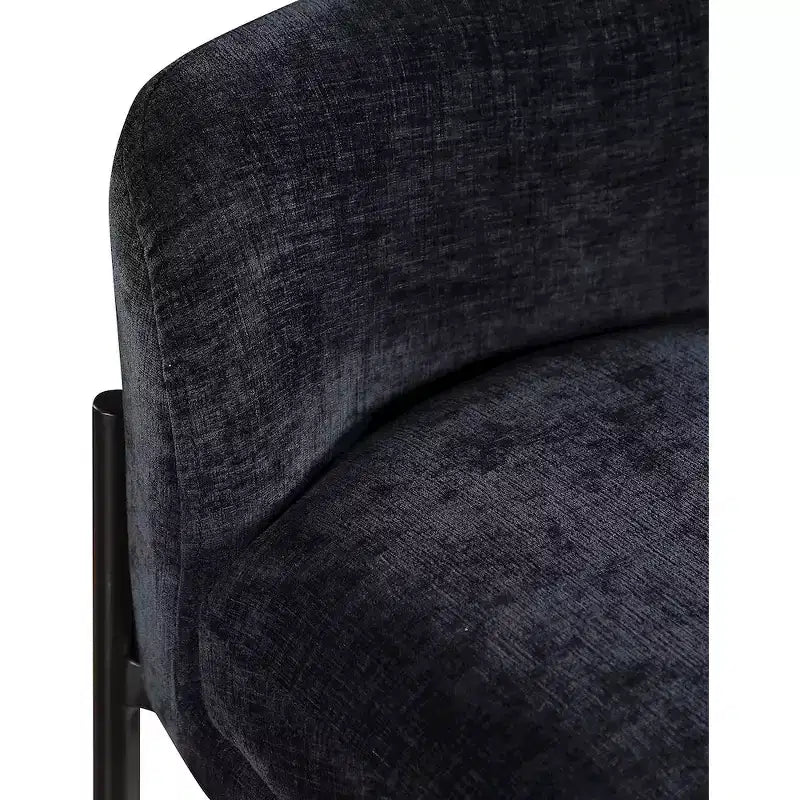 Meridian Furniture, Sgabello Burton in tessuto ciniglia nero, set da 2