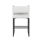 Meridian Furniture, Sgabello da bancone Caleb in similpelle bianca, set da 2