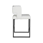 Meridian Furniture, Sgabello da bancone Caleb in similpelle bianca, set da 2