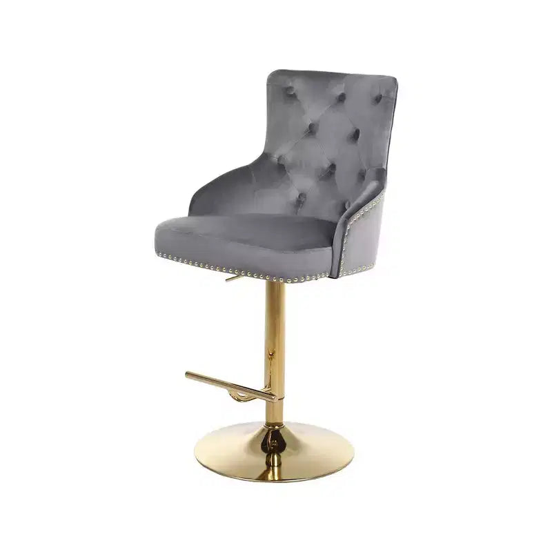 Meridian Furniture,Claude Grey Velvet Adjustable Stool