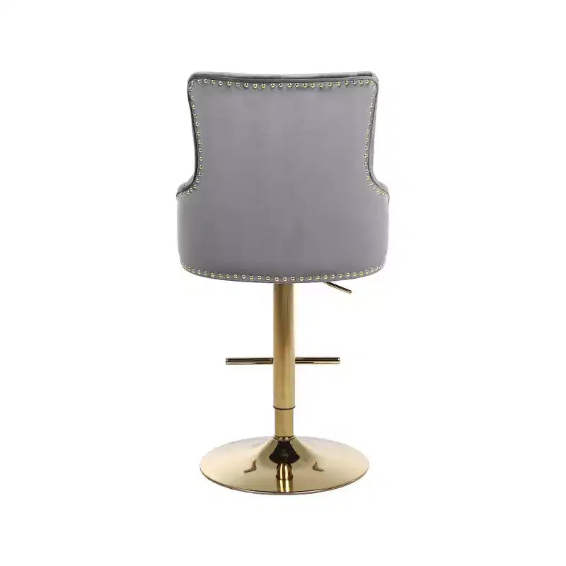 Meridian Furniture, Sgabello regolabile Claude in velluto grigio